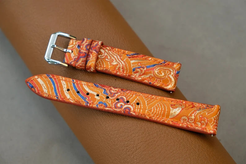 Fabric Watch Strap: Handmade Custom Band (26mm-14mm)-HCH-001