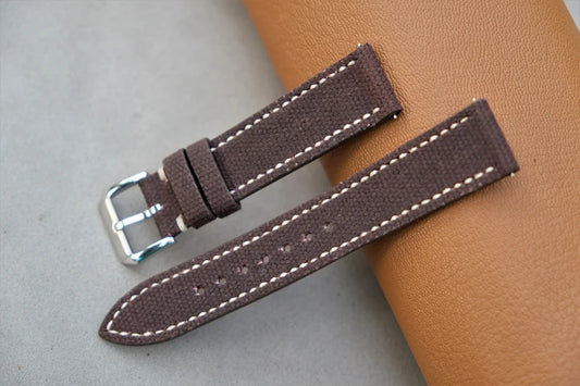 Handmade Canvas Watch Strap: Vintage Style, Custom-HCH-002