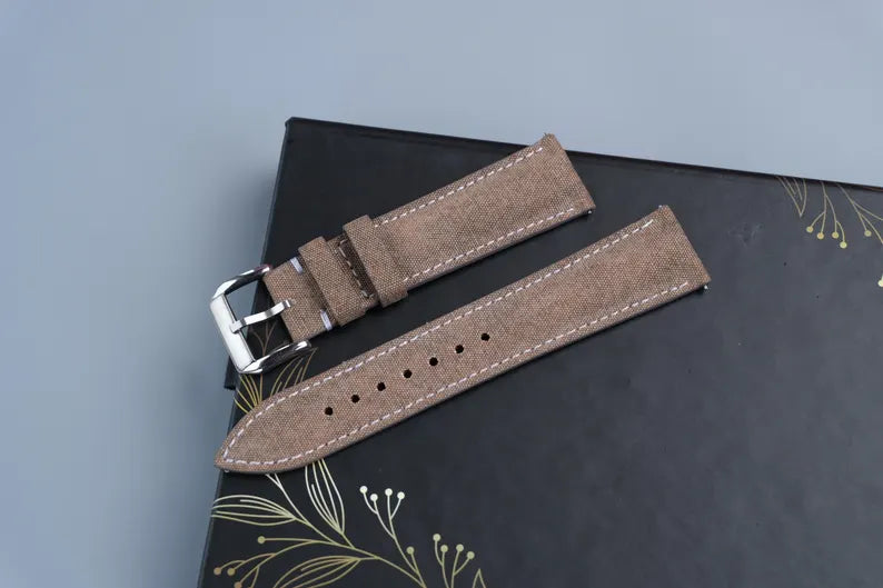 Canvas Watch Strap - Custom Size, Handmade Cotton Band-HCH-007