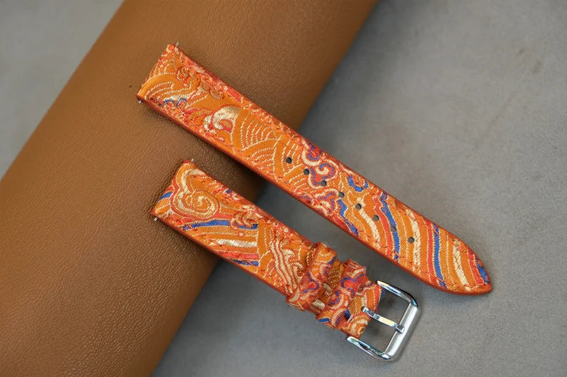 Fabric Watch Strap: Handmade Custom Band (26mm-14mm)-HCH-001