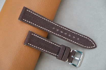 Handmade Canvas Watch Strap: Vintage Style, Custom-HCH-002
