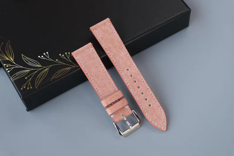 Canvas Watch Strap - Custom Size, Handmade Cotton Band-HCH-008