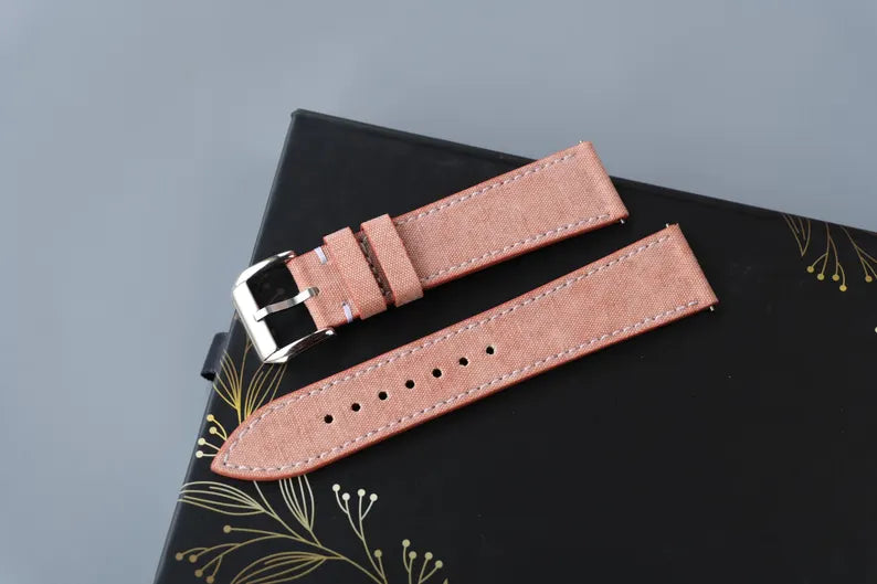 Canvas Watch Strap - Custom Size, Handmade Cotton Band-HCH-008