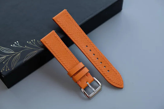 Orange Epsom Leather Watch Strap - HCH-009