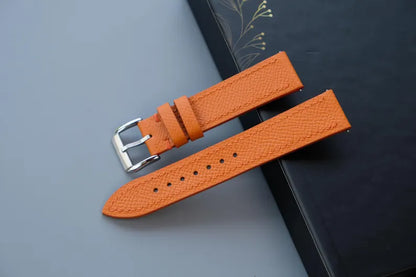 Orange Epsom Leather Watch Strap - HCH-009