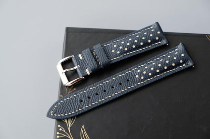 Dark Navy Epsom Leather Watch Strap - HCH-010