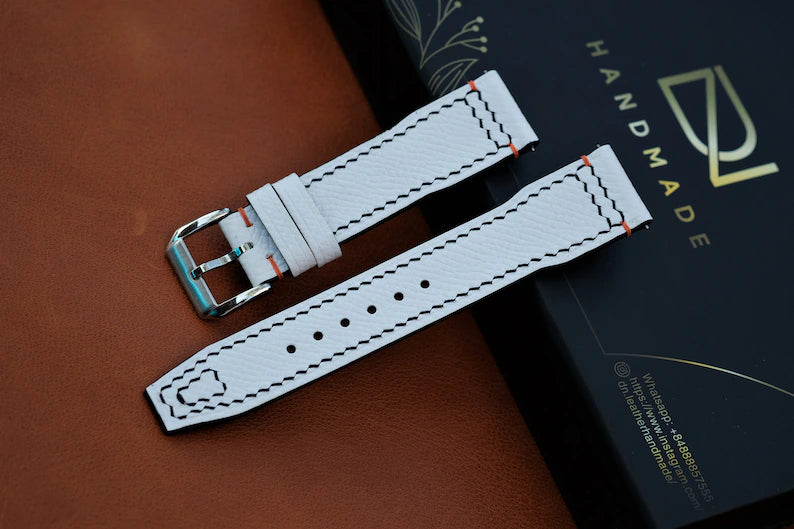 Handmade White Epsom Leather Watch Strap - HCH-016