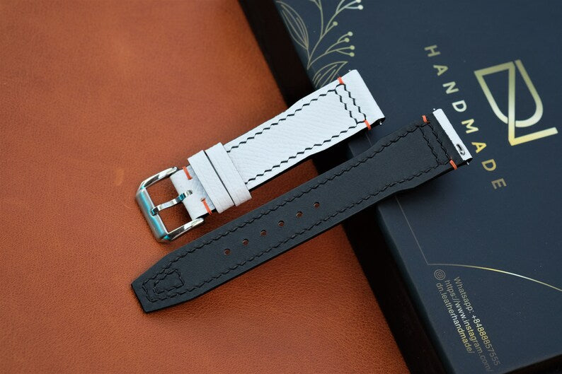 Handmade White Epsom Leather Watch Strap - HCH-016
